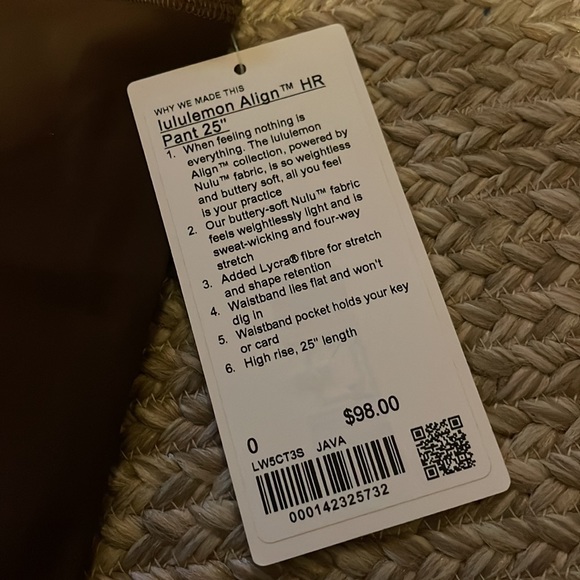 NWT lululemon align 25” leggings in Java size 8, 10 and 12 - Picture 8 of 11